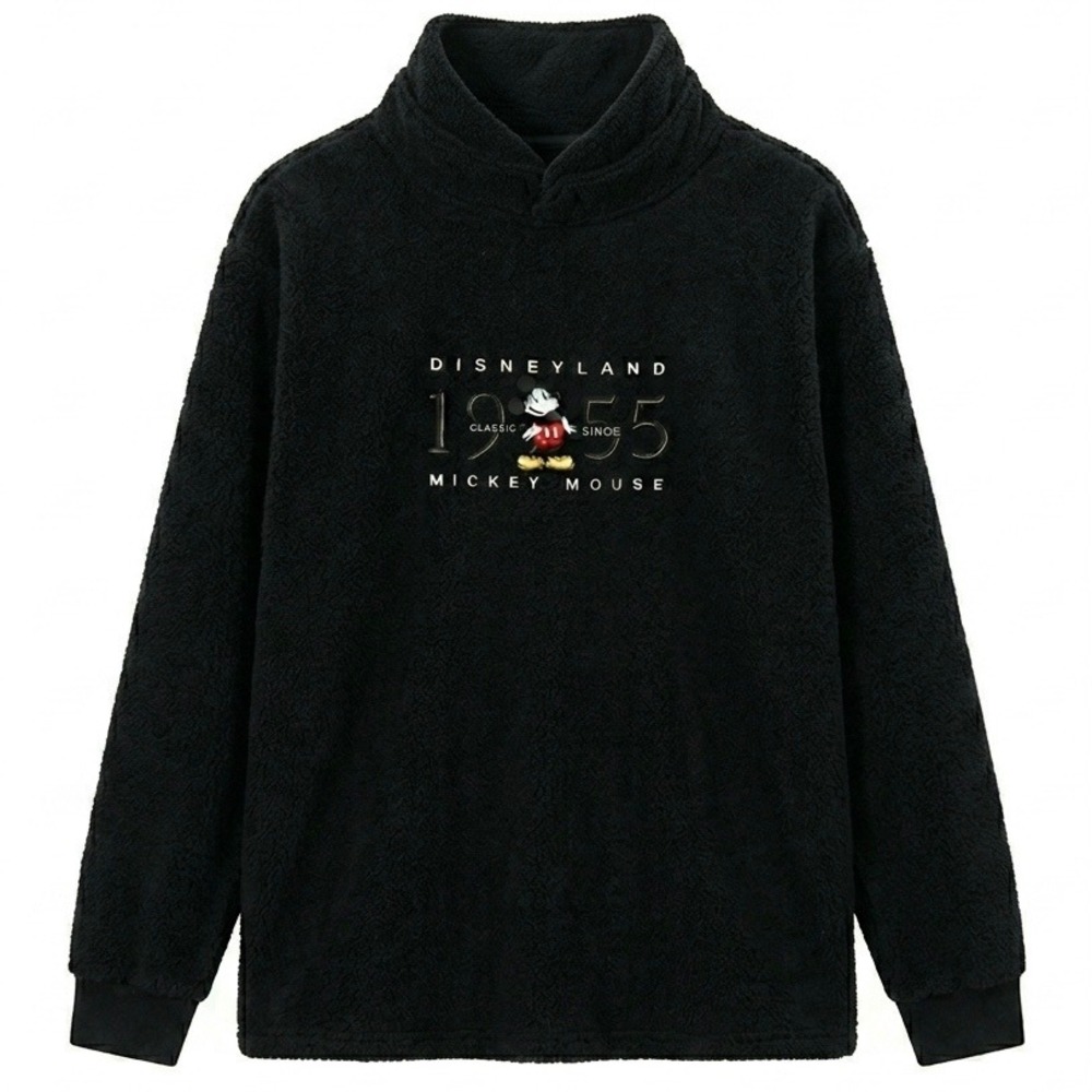 Disneyland Sweater Mens Large Black Mickey Mouse Sweatshirt Vintage Made in USA